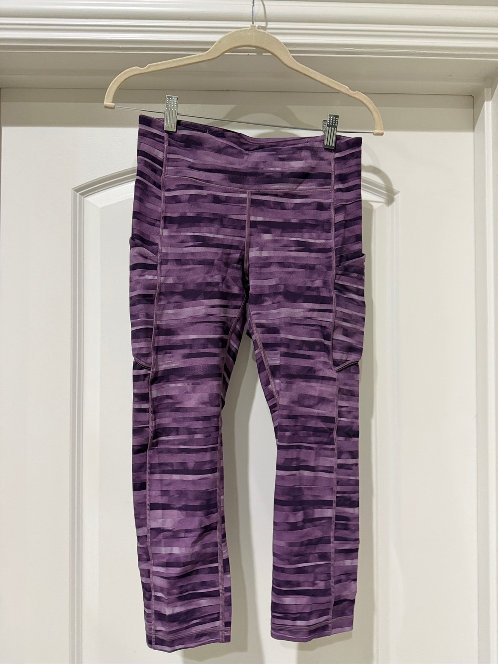 lululemon athletica Purple Striped Performance Leggings
